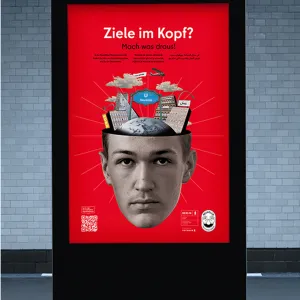 Dreisprachiges Plakat der Kampagne