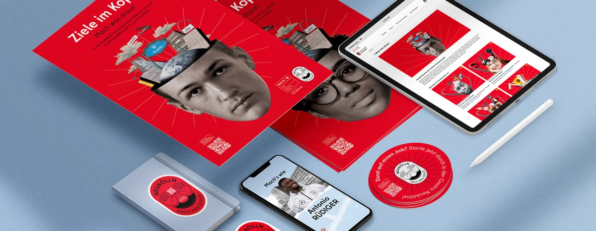 Verschiedene Kampagnen Materialien, Poster, Sticker, Bierdeckel und digitale Formate