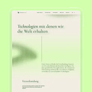 Screen mit neuem Corporate Design, aus Serifen und serifenloser Schrift, auf einem Hintergrund mit subtilen Farbverlauf