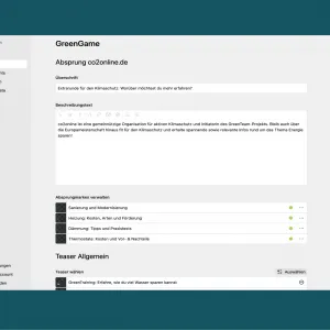 Kirby CMS Backend mit angelegten Eingabefeldern für Webseiteninhalte