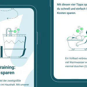 Smartphone screens with illustrations on the topic of 