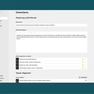 Kirby CMS Backend mit angelegten Eingabefeldern für Webseiteninhalte