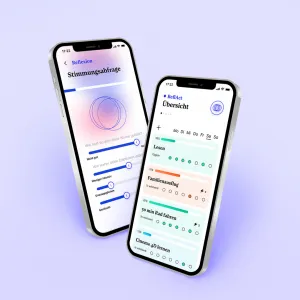Smartphone Screens zum Tracking von Gewohnheiten und einer Stimmungsabfrage