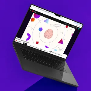 Laptop, auf dem ein Bildausschnitt der auf YouTube abgespielten Animation zu sehen ist