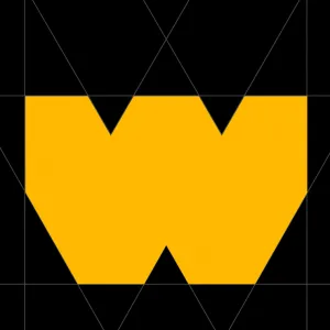 Constructed W logo in a grid